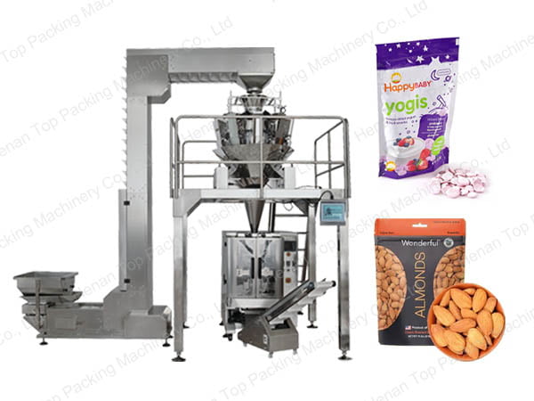 Multi-head combination weighing snack packaging machine