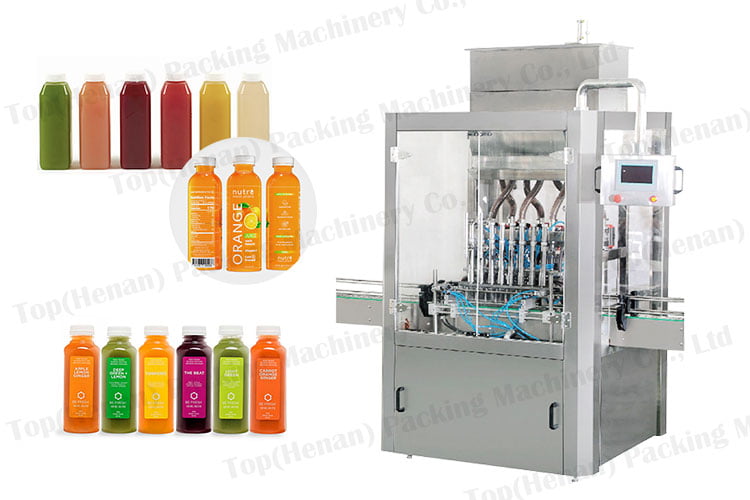 Máquina envasadora de zumos de frutas.